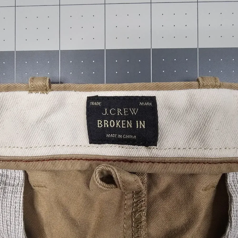 J Crew 484 Pants Mens 36x34 Tan Khaki Broken In Chino Slim Preppy Academia Read